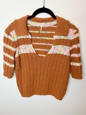 Free People V-Neck Confetti Sweater